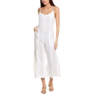 Xcvi Womens Calistina Linen Jumpsuit, White
